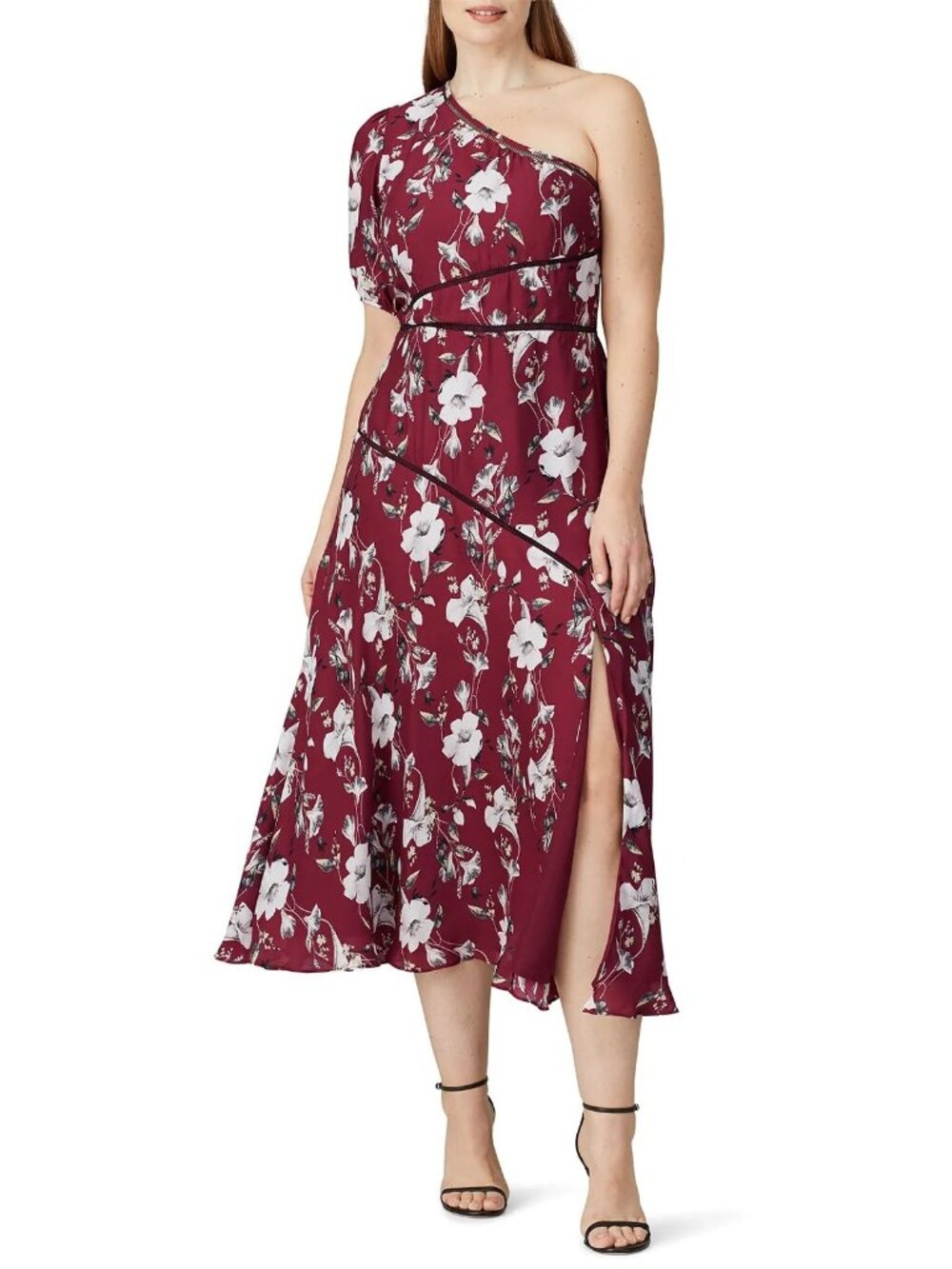 La Maison Talulah Cannes Midi Dress in Burgundy Large Womens Floral